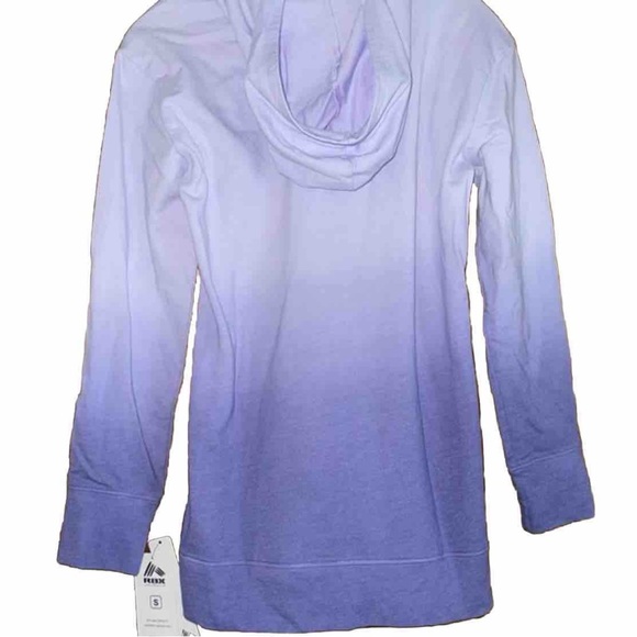 RBX $58 NWT Ombre Dip Dye French Terry Hoodie Lavender Hooded Top Shirt - Picture 2 of 7